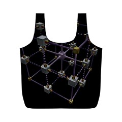 Grid Construction Structure Metal Full Print Recycle Bags (m)  by Nexatart