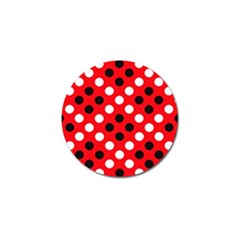 Red & Black Polka Dot Pattern Golf Ball Marker (10 Pack) by Nexatart