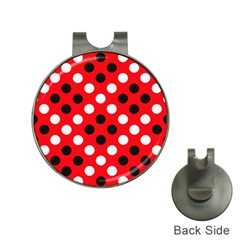 Red & Black Polka Dot Pattern Hat Clips With Golf Markers by Nexatart