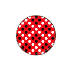 Red & Black Polka Dot Pattern Hat Clip Ball Marker by Nexatart