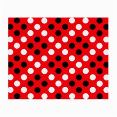 Red & Black Polka Dot Pattern Small Glasses Cloth by Nexatart