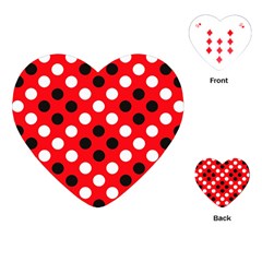 Red & Black Polka Dot Pattern Playing Cards (heart)  by Nexatart