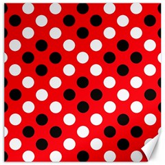 Red & Black Polka Dot Pattern Canvas 12  X 12   by Nexatart