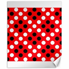 Red & Black Polka Dot Pattern Canvas 16  X 20   by Nexatart