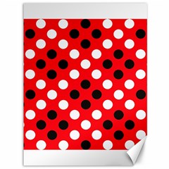 Red & Black Polka Dot Pattern Canvas 36  X 48  