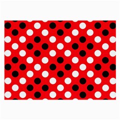 Red & Black Polka Dot Pattern Large Glasses Cloth (2-side) by Nexatart