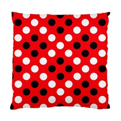 Red & Black Polka Dot Pattern Standard Cushion Case (two Sides) by Nexatart