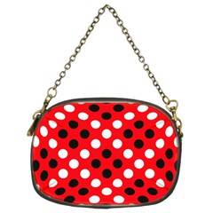 Red & Black Polka Dot Pattern Chain Purses (two Sides)  by Nexatart