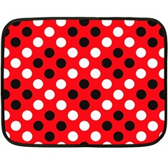 Red & Black Polka Dot Pattern Fleece Blanket (mini) by Nexatart