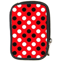 Red & Black Polka Dot Pattern Compact Camera Cases by Nexatart