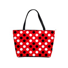 Red & Black Polka Dot Pattern Shoulder Handbags by Nexatart