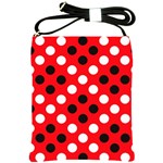 Red & Black Polka Dot Pattern Shoulder Sling Bags Front