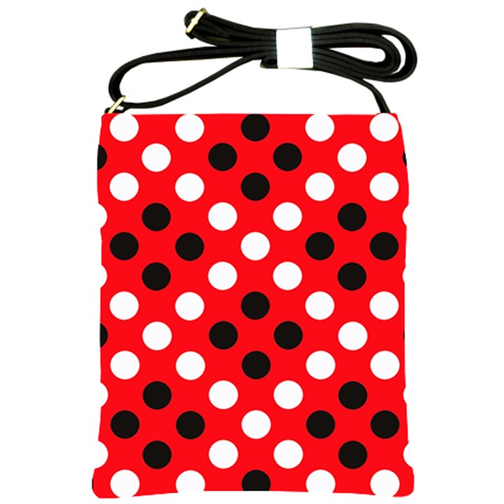 Red & Black Polka Dot Pattern Shoulder Sling Bags