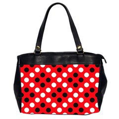 Red & Black Polka Dot Pattern Office Handbags (2 Sides)  by Nexatart