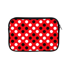 Red & Black Polka Dot Pattern Apple Ipad Mini Zipper Cases by Nexatart