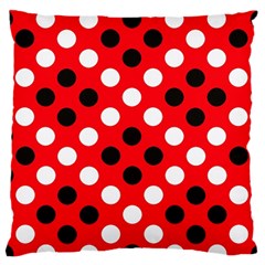 Red & Black Polka Dot Pattern Standard Flano Cushion Case (one Side) by Nexatart