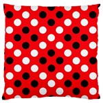 Red & Black Polka Dot Pattern Standard Flano Cushion Case (Two Sides) Back