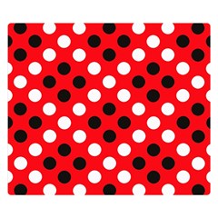 Red & Black Polka Dot Pattern Double Sided Flano Blanket (small)  by Nexatart