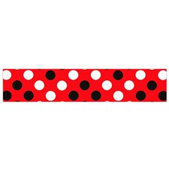 Red & Black Polka Dot Pattern Flano Scarf (small) by Nexatart