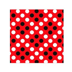 Red & Black Polka Dot Pattern Small Satin Scarf (square) by Nexatart