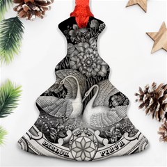 Swans Floral Pattern Vintage Christmas Tree Ornament (two Sides) by Nexatart