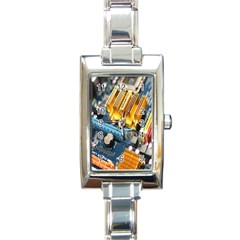 Technology Computer Chips Gigabyte Rectangle Italian Charm Watch by Nexatart