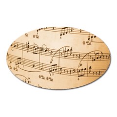 Music Notes Background Oval Magnet by Nexatart