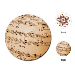 Music Notes Background Playing Cards (round)  by Nexatart