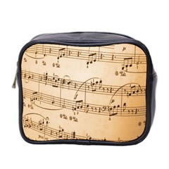 Music Notes Background Mini Toiletries Bag 2-side by Nexatart