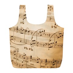 Music Notes Background Full Print Recycle Bags (l)  by Nexatart