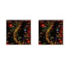 Night Xmas Decorations Lights  Cufflinks (square) by Nexatart