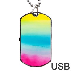 Watercolour Gradient Dog Tag Usb Flash (one Side) by Nexatart