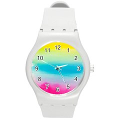 Watercolour Gradient Round Plastic Sport Watch (m) by Nexatart