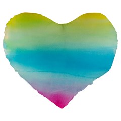 Watercolour Gradient Large 19  Premium Heart Shape Cushions by Nexatart