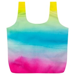 Watercolour Gradient Full Print Recycle Bags (l)  by Nexatart