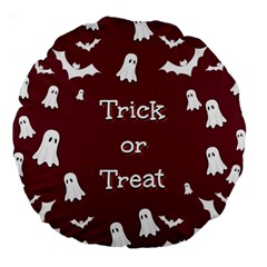 Halloween Free Card Trick Or Treat Large 18  Premium Round Cushions by Nexatart