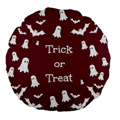 Halloween Free Card Trick Or Treat Large 18  Premium Flano Round Cushions by Nexatart