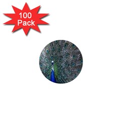 Peacock Four Spot Feather Bird 1  Mini Buttons (100 Pack)  by Nexatart