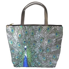 Peacock Four Spot Feather Bird Bucket Bags by Nexatart