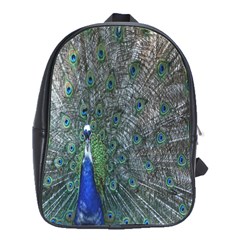 Peacock Four Spot Feather Bird School Bags(large)  by Nexatart