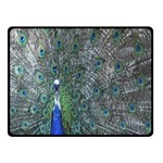 Peacock Four Spot Feather Bird Fleece Blanket (Small) 50 x40  Blanket Front