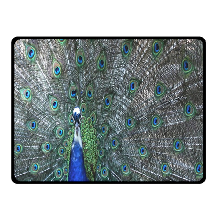 Peacock Four Spot Feather Bird Fleece Blanket (Small)