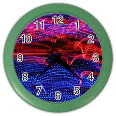 Lights Abstract Curves Long Exposure Color Wall Clocks by Nexatart