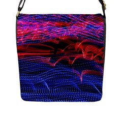 Lights Abstract Curves Long Exposure Flap Messenger Bag (l)  by Nexatart