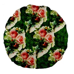 Floral Collage Large 18  Premium Flano Round Cushions by Nexatart