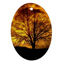 Moon Tree Kahl Silhouette Ornament (Oval)