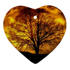 Moon Tree Kahl Silhouette Heart Ornament (Two Sides)