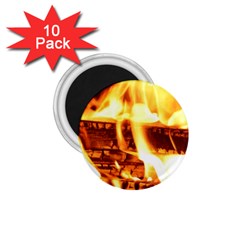 Fire Flame Wood Fire Brand 1 75  Magnets (10 Pack)  by Nexatart