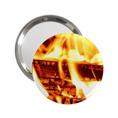 Fire Flame Wood Fire Brand 2 25  Handbag Mirrors by Nexatart