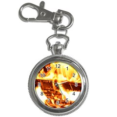 Fire Flame Wood Fire Brand Key Chain Watches by Nexatart